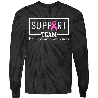 Breast Cancer Awareness Support Team Tie-Dye Long Sleeve Shirt