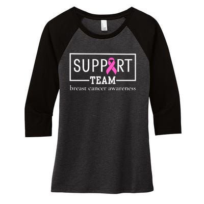 Breast Cancer Awareness Support Team Women's Tri-Blend 3/4-Sleeve Raglan Shirt