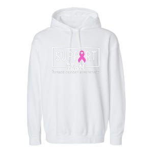 Breast Cancer Awareness Support Team Garment-Dyed Fleece Hoodie