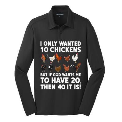 Best Chicken Art For Women Poultry Themed Chicken Farmer Silk Touch Performance Long Sleeve Polo