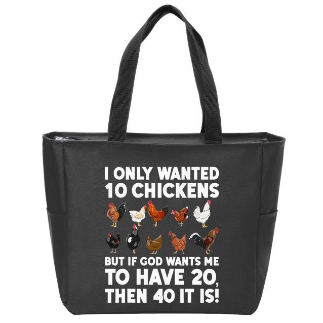 Best Chicken Art For Women Poultry Themed Chicken Farmer Zip Tote Bag