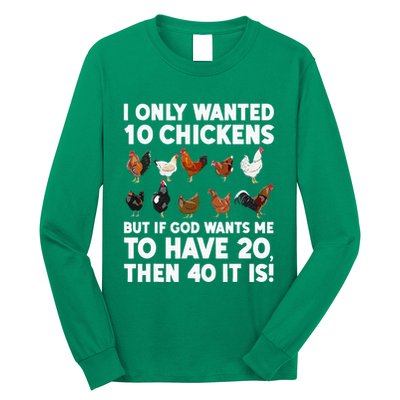 Best Chicken Art For Women Poultry Themed Chicken Farmer Long Sleeve Shirt