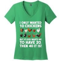 Best Chicken Art For Women Poultry Themed Chicken Farmer Women's V-Neck T-Shirt