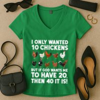 Best Chicken Art For Women Poultry Themed Chicken Farmer Women's V-Neck T-Shirt