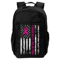 Breast Cancer Awareness Tough Guys Wear Pink American Us Flag Pink Ribbon Daily Commute Backpack