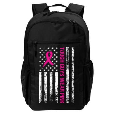 Breast Cancer Awareness Tough Guys Wear Pink American Us Flag Pink Ribbon Daily Commute Backpack