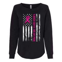 Breast Cancer Awareness Tough Guys Wear Pink American Us Flag Pink Ribbon Womens California Wash Sweatshirt