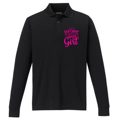 Breast Cancer Awareness Gift For Girl Women Performance Long Sleeve Polo