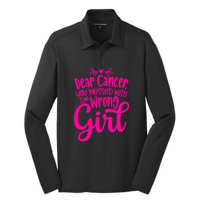 Breast Cancer Awareness Gift For Girl Women Silk Touch Performance Long Sleeve Polo