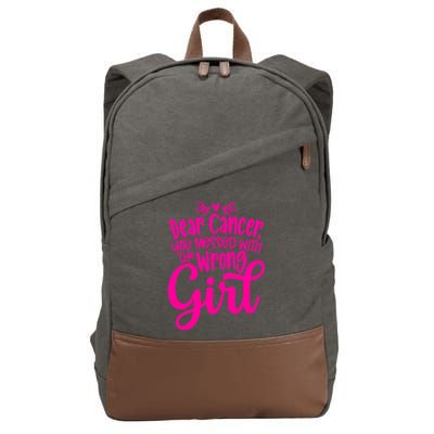 Breast Cancer Awareness Gift For Girl Women Cotton Canvas Backpack