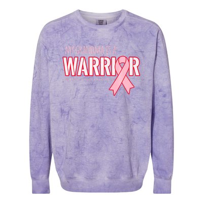 Breast Cancer Awareness: My Grandma Is A Warrior Colorblast Crewneck Sweatshirt