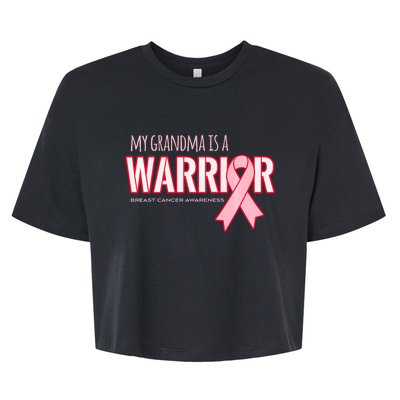 Breast Cancer Awareness: My Grandma Is A Warrior Bella+Canvas Jersey Crop Tee