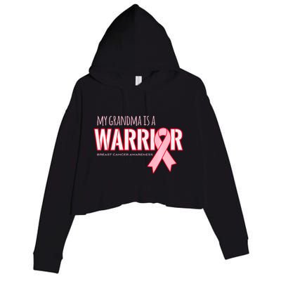 Breast Cancer Awareness: My Grandma Is A Warrior Crop Fleece Hoodie