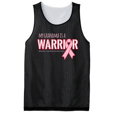 Breast Cancer Awareness: My Grandma Is A Warrior Mesh Reversible Basketball Jersey Tank