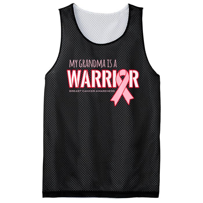 Breast Cancer Awareness: My Grandma Is A Warrior Mesh Reversible Basketball Jersey Tank