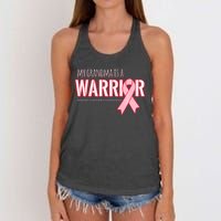 Breast Cancer Awareness: My Grandma Is A Warrior Women's Knotted Racerback Tank