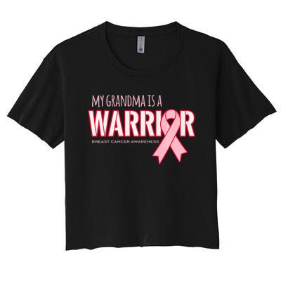 Breast Cancer Awareness: My Grandma Is A Warrior Women's Crop Top Tee