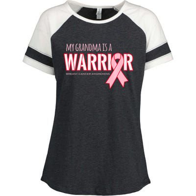 Breast Cancer Awareness: My Grandma Is A Warrior Enza Ladies Jersey Colorblock Tee