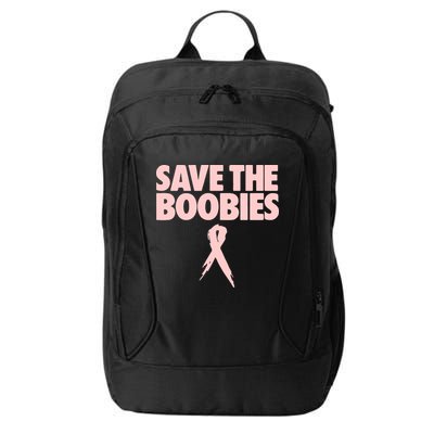 Breast Cancer Awareness SAVE THE BOOBIES Pink Ribbon Halloween City Backpack