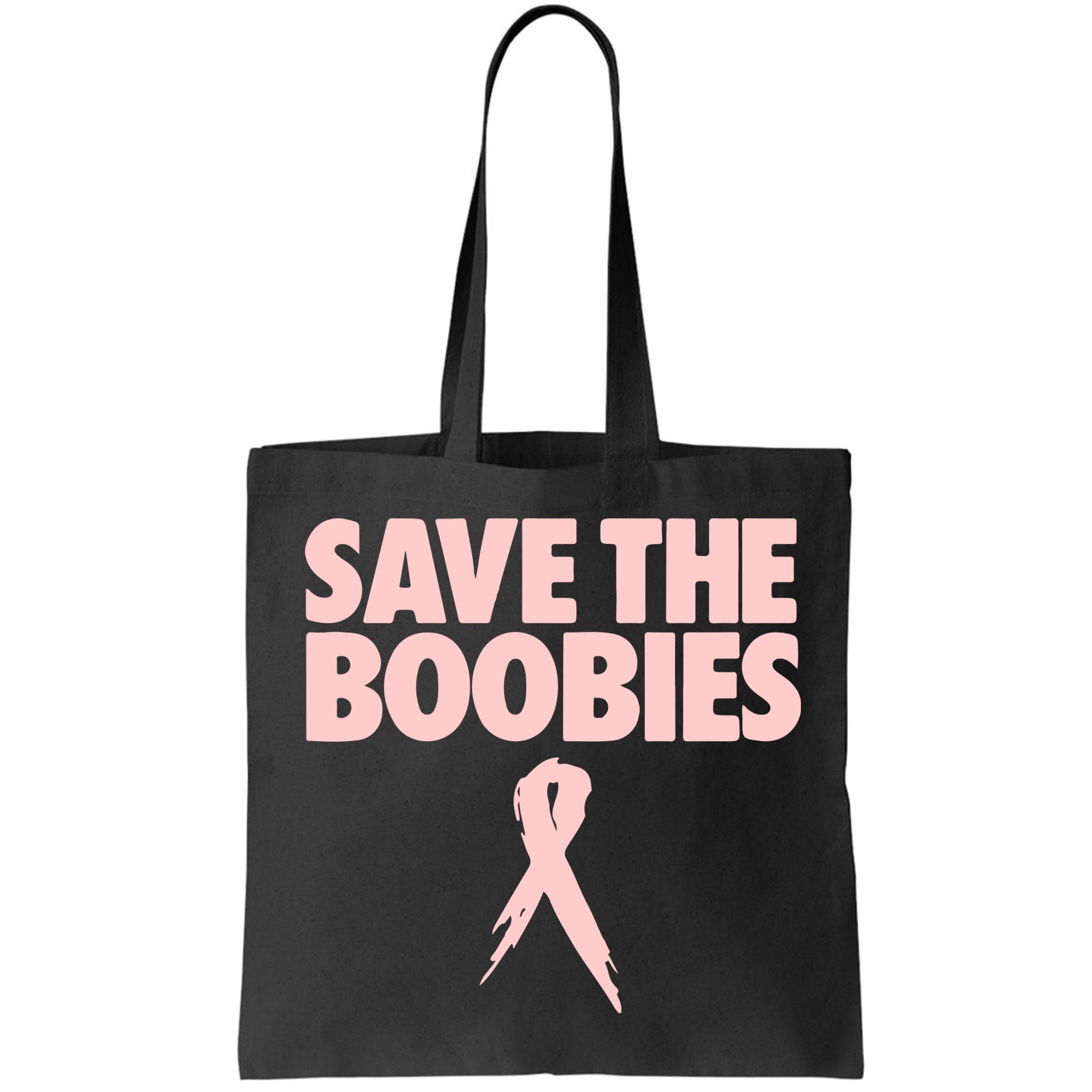 Breast Cancer Awareness SAVE THE BOOBIES Pink Ribbon Halloween Bag