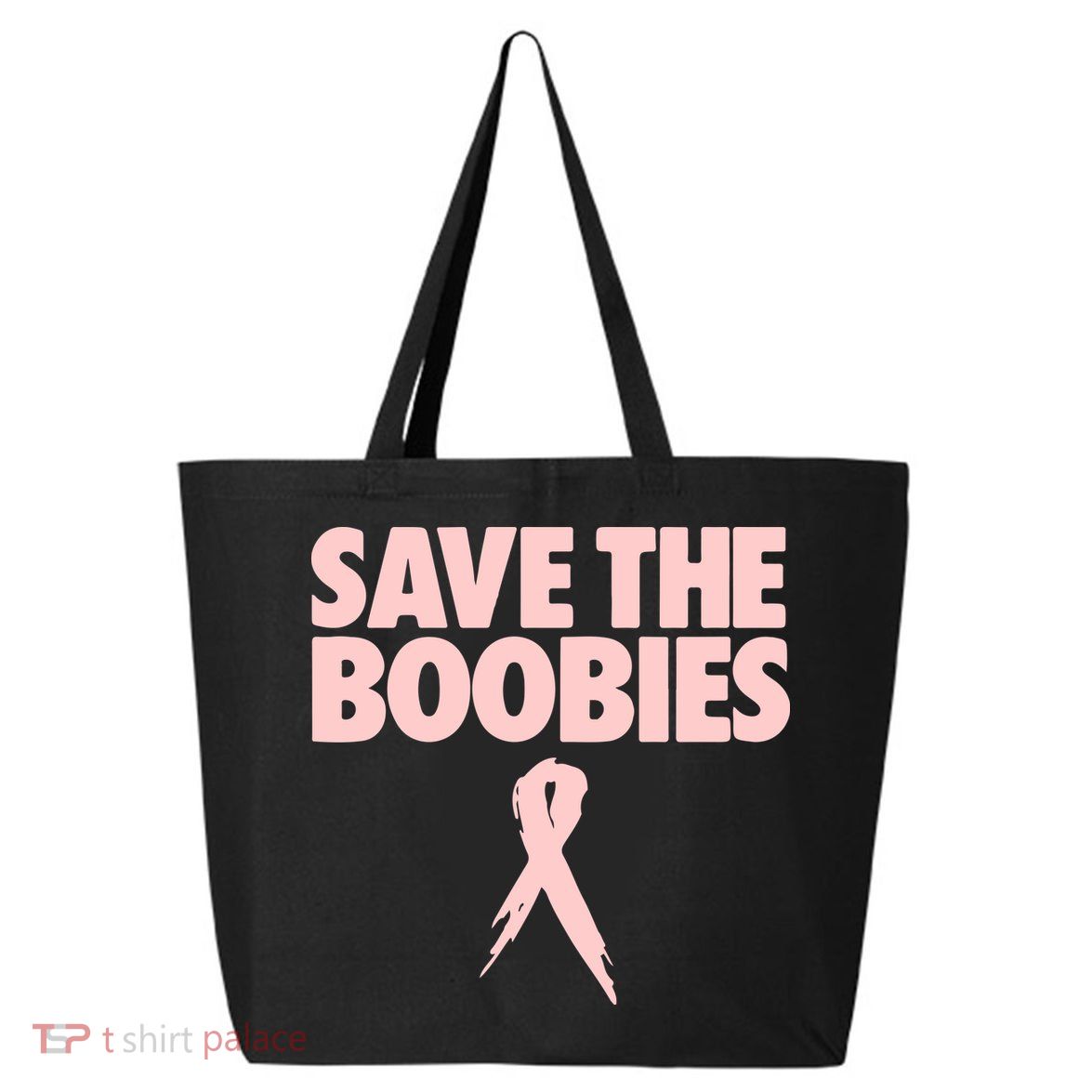 Breast Cancer Awareness SAVE THE BOOBIES Pink Ribbon Halloween 25L Jumbo Tote