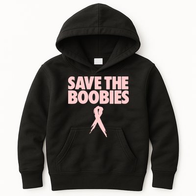 Breast Cancer Awareness SAVE THE BOOBIES Pink Ribbon Halloween Kids Hoodie