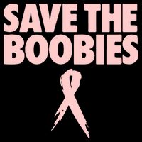 Breast Cancer Awareness SAVE THE BOOBIES Pink Ribbon Halloween Zip Tote Bag