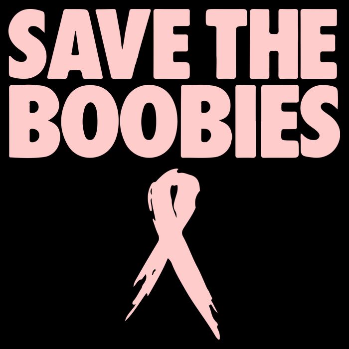 Breast Cancer Awareness SAVE THE BOOBIES Pink Ribbon Halloween Zip Tote Bag