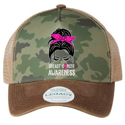 Breast Cancer Awareness Hair Bun Pink Ribbon Legacy Tie Dye Trucker Hat