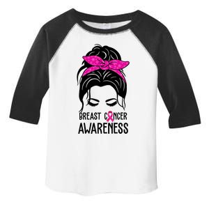 Breast Cancer Awareness Hair Bun Pink Ribbon Toddler Fine Jersey T-Shirt