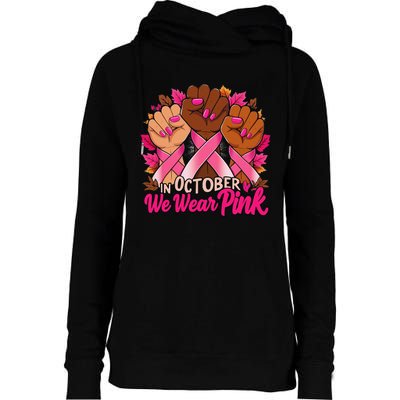 Breast Cancer Awareness 2024 In October We Wear Pin.K Womens Funnel Neck Pullover Hood