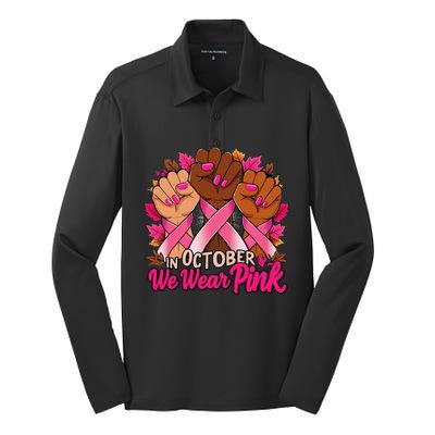 Breast Cancer Awareness 2024 In October We Wear Pin.K Silk Touch Performance Long Sleeve Polo