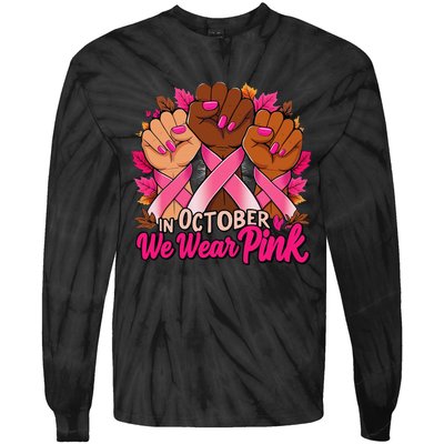 Breast Cancer Awareness 2024 In October We Wear Pin.K Tie-Dye Long Sleeve Shirt