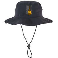 Bitcoin Crypto American Flag Gold Thin Line Bucket Hat