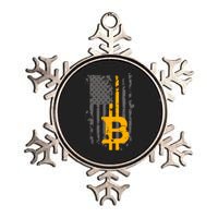 Bitcoin Crypto American Flag Gold Thin Line Metallic Star Ornament