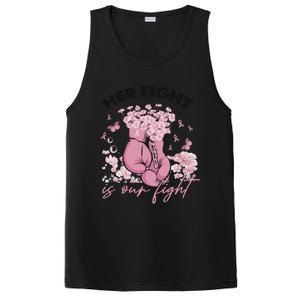 Breast Cancer Awareness Her Fight Is Our Fight Pink Ribbon Boxing Gloves PosiCharge Competitor Tank