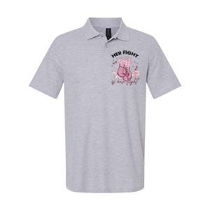 Breast Cancer Awareness Her Fight Is Our Fight Pink Ribbon Boxing Gloves Softstyle Adult Sport Polo