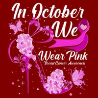 Breast Cancer Awareness In October We Wear Pink Flower High Heels Cooling Performance Crew T-Shirt