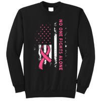 Breast Cancer Awareness Ribbon Usa American Flag Sweatshirt