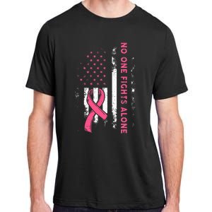 Breast Cancer Awareness Ribbon Usa American Flag Adult ChromaSoft Performance T-Shirt