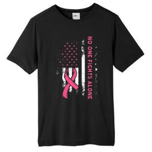 Breast Cancer Awareness Ribbon Usa American Flag Tall Fusion ChromaSoft Performance T-Shirt