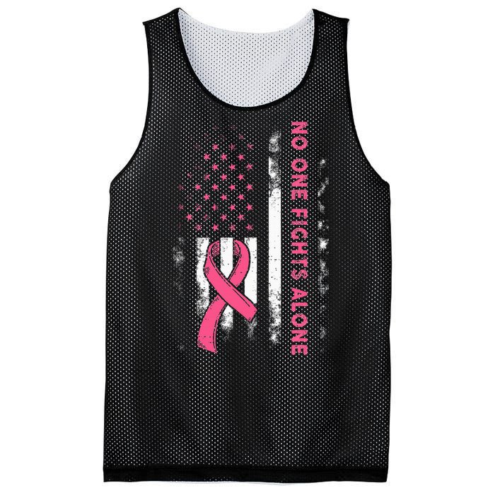 Breast Cancer Awareness Ribbon Usa American Flag Mesh Reversible Basketball Jersey Tank