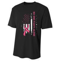 Breast Cancer Awareness Ribbon Usa American Flag Performance Sprint T-Shirt