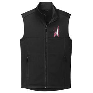 Breast Cancer Awareness Ribbon Usa American Flag Collective Smooth Fleece Vest