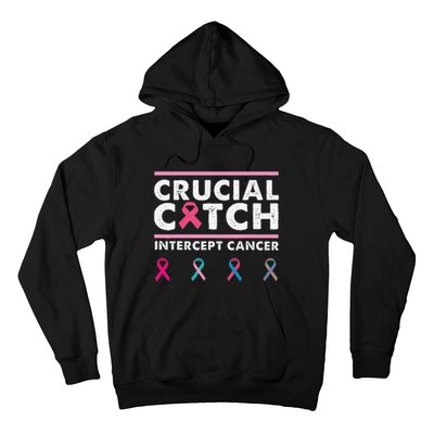 Breast Cancer Awareness Crucial A Catch Intercept Cancer Hoodie