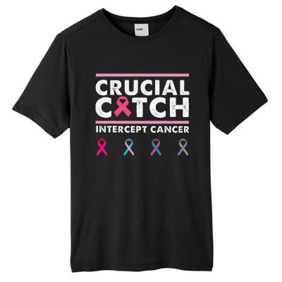 Breast Cancer Awareness Crucial A Catch Intercept Cancer Tall Fusion ChromaSoft Performance T-Shirt