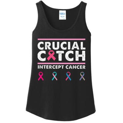 Breast Cancer Awareness Crucial A Catch Intercept Cancer Ladies Essential Tank