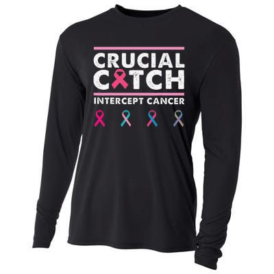 Breast Cancer Awareness Crucial A Catch Intercept Cancer Cooling Performance Long Sleeve Crew