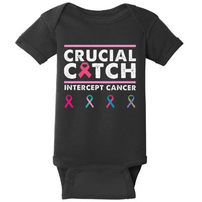 Breast Cancer Awareness Crucial A Catch Intercept Cancer Baby Bodysuit