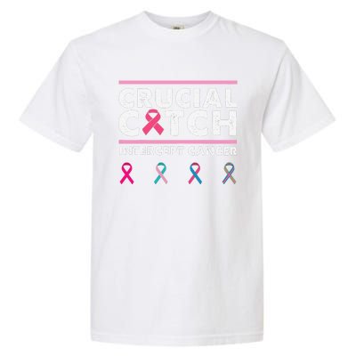 Breast Cancer Awareness Crucial A Catch Intercept Cancer Garment-Dyed Heavyweight T-Shirt